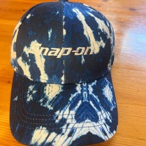 Snap-on Blue and White Tie-Dye Hat